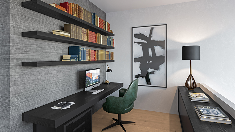 Home office in smart apartment