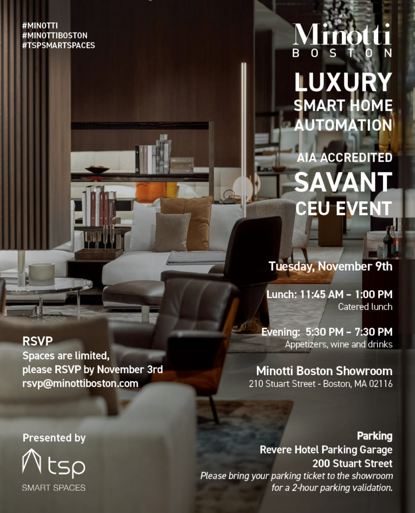 Luxury Smart Home Automation CEU at Minotti Showroom