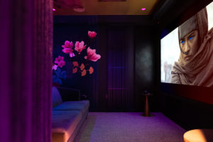 Projector screen in home theater systems