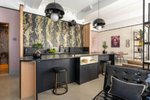 Kitchen view of south end creative loft