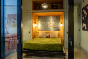 Bedroom view of creative south end loft